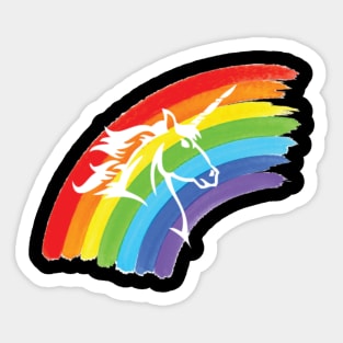 Unicorn with Rainbow Sticker